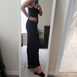 black maxi dress